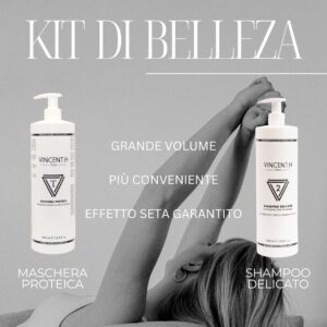 CAPELLI DELICATI KIT DI BELLEZZA-1000ml SHAMPOO DELICATO & MASCHERA PROTEICA