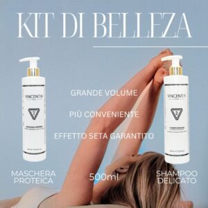 CAPELLI DELICATI KIT DI BELLEZZA-1000ml SHAMPOO DELICATO & MASCHERA PROTEICA - 500ml